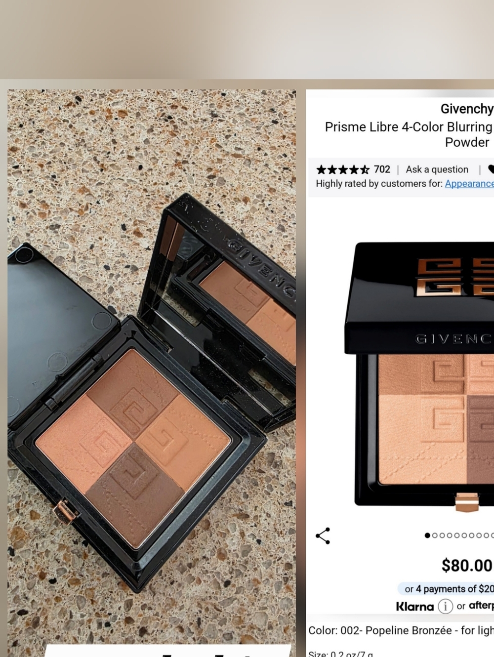 Givenchy 4-Color Face Powder Palette in 002